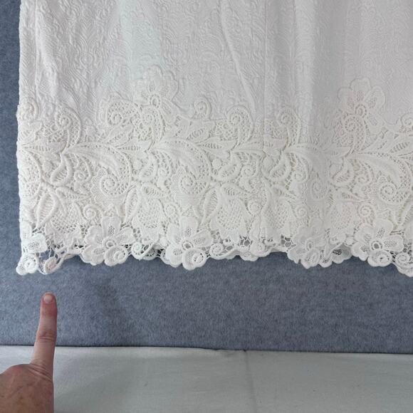 Rebecca Taylor Women's sz 12 White Embroidered Sheath Dress Bridal Graduation - Picture 8 of 14